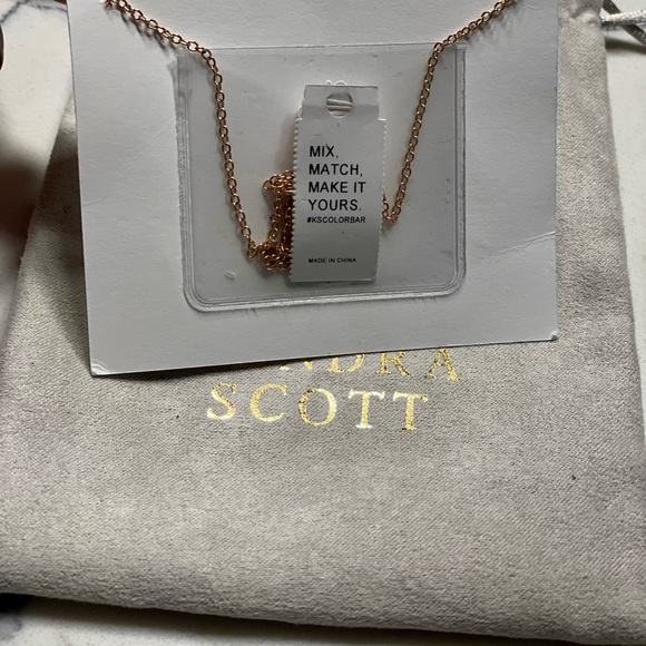 Kendra Scott Elisa Lux Necklace in Rose Gold with Royal Blue Kyocera Opal Stone - Picture 3 of 5